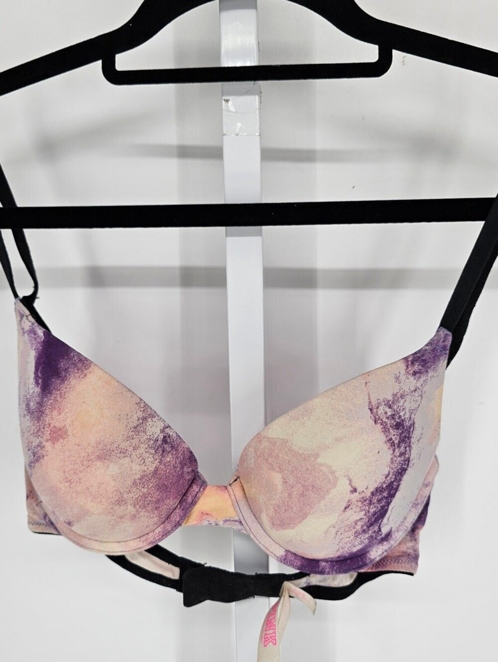 Y2K PINK by Victorias Secret Sz 32B Wear Everywhere Push Up Bra Purple Cream